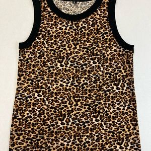 Tank top with rib fabric contrast